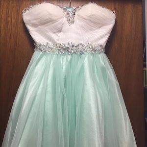 White and mint homecoming dress!